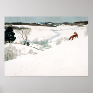Fox i Snö, 1935 av Newell Convers Wyeth Poster
