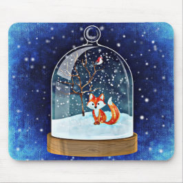 Fox i Snö Globe Mousepad Musmatta