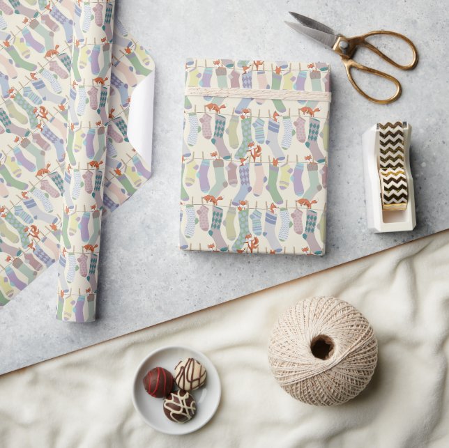 Fox i socklar presentpapper (Hantverk)