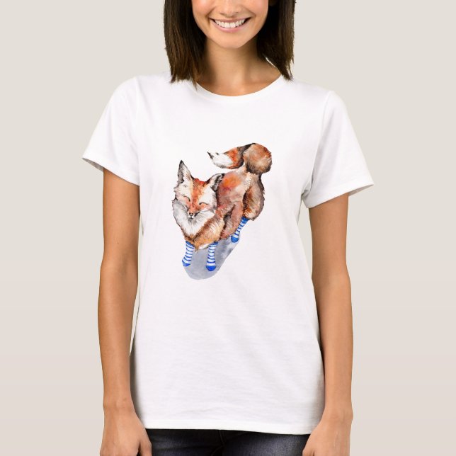 Fox i socklar tee shirt (Framsida)