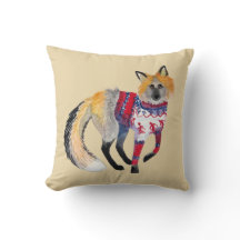 Fox i Sticka Sweater Dekorativ kudde