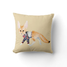 Fox i Sticka Sweater Dekorativ kudde