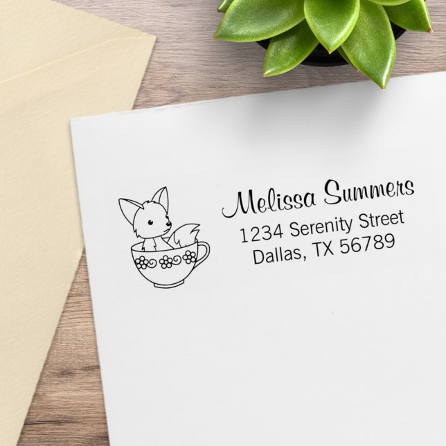 Fox i Tekopp Adress Stämpel (Skapare uppladdad)