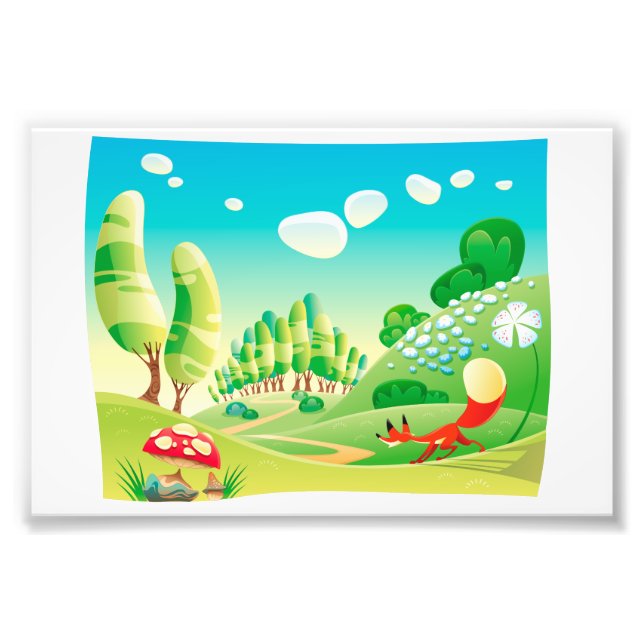 Fox i träet. fototryck (Framsidan)