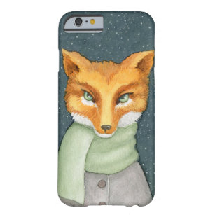 Fox i Winter Scarf Illustration Barely There iPhone 6 Fodral