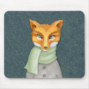 Fox i Winter Scarf Illustration Musmatta
