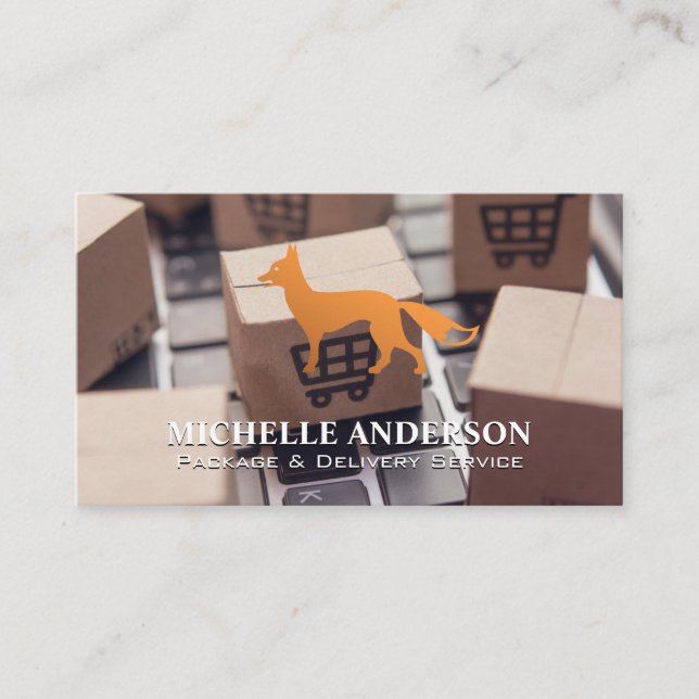 Fox Icon Paket på bärbar dator Visitkort (Framsida)