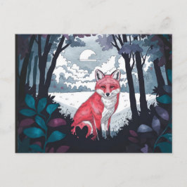 Fox in Forest Clearing-vykort Vykort