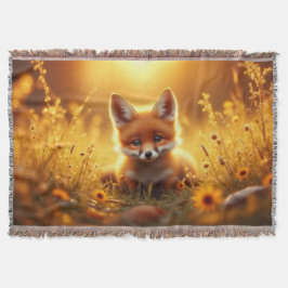 Fox in the flowers at sunrise filt