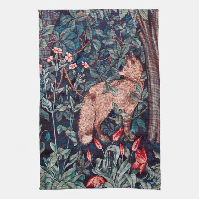 Fox in The Forest, William Morris Kökshandduk (Vertikal)