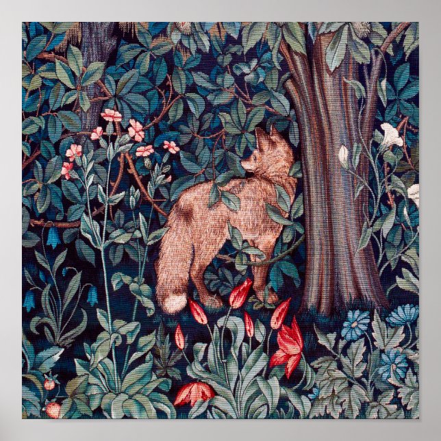 Fox in The Forest, William Morris Poster (Framsidan)