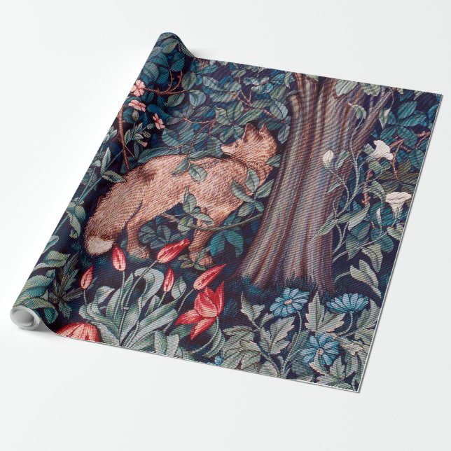 Fox in The Forest, William Morris Presentpapper (Utrullad)