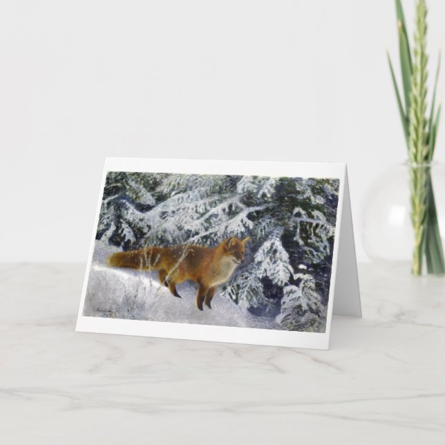 Fox in Winter (1904) av Bruno Liljefors Tack Kort (Framsida)