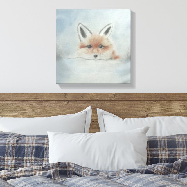 Fox in winter canvas art (Insitu (sovrum))