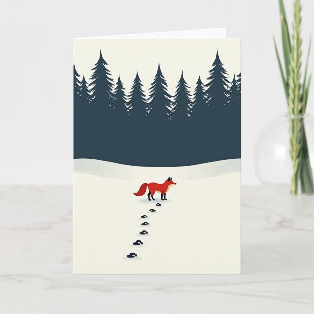 Fox In Winter Wonderland Card Kort (Framsida)