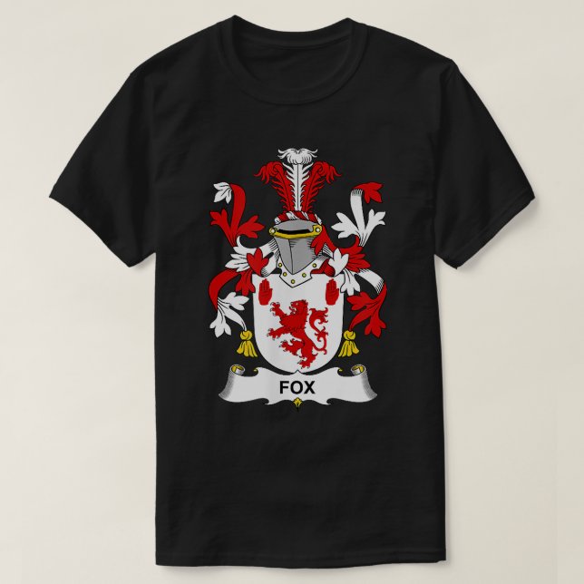 Fox Jackar Arm Family Crest T Shirt (Design framsida)