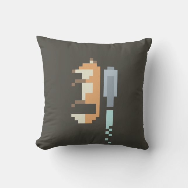 Fox Jetpack Pixel Art Kudde (Framsida)