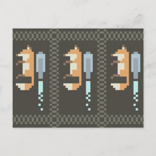 Fox Jetpack Pixel Art-vykort Vykort