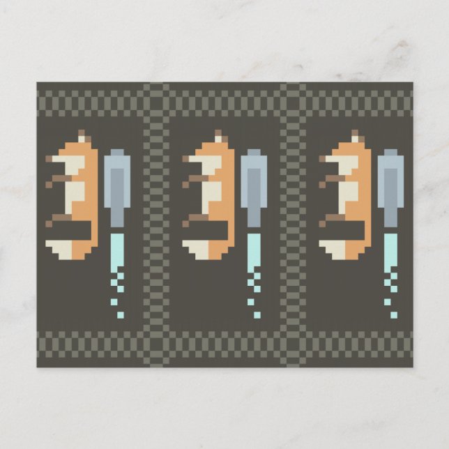 Fox Jetpack Pixel Art-vykort Vykort (Framsida)