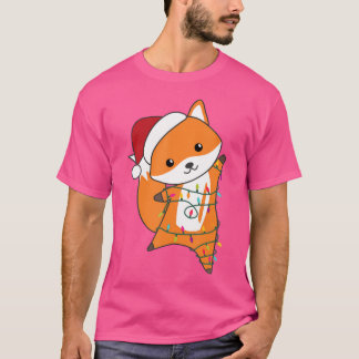 Fox Jul Animals Fairy Ljus Foxes for Chris T Shirt