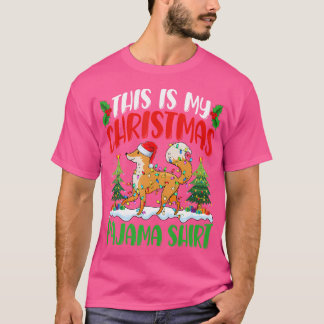Fox jul Fox Santa Hat Julafton Ljus Träd T Shirt