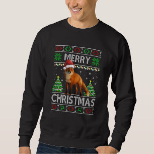Fox jul Pajama Funny Foxes Julafton Animal Ugly Lång Ärmad Tröja