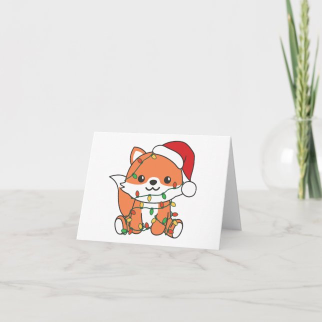 Fox jul Vinter Animals Helgdag Foxes Helgkort (Framsida)