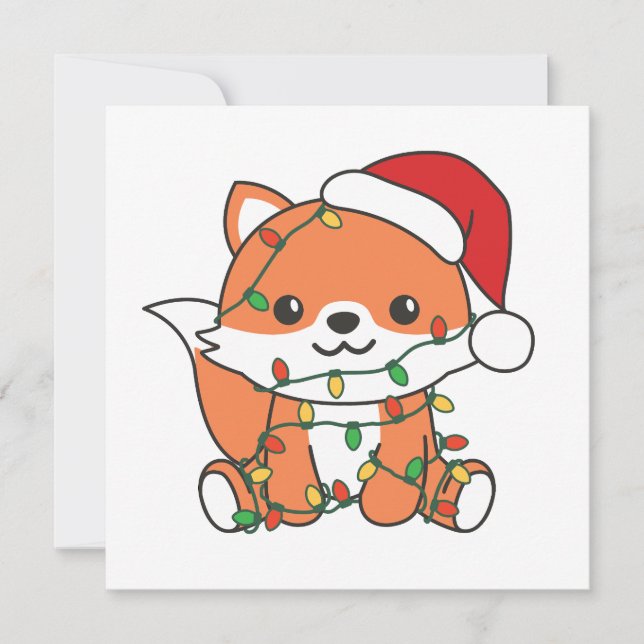 Fox jul Vinter Animals Helgdag Foxes Julkort (Framsida)