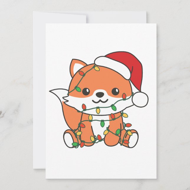 Fox jul Vinter Animals Helgdag Foxes Julkort (Framsida)