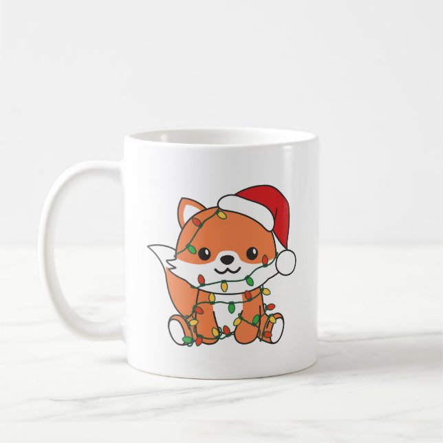 Fox jul Vinter Animals Helgdag Foxes Kaffemugg (Vänster)