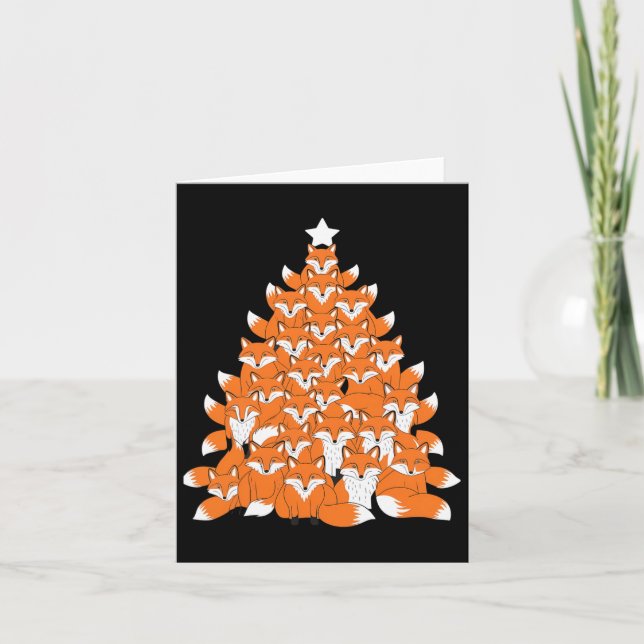 Fox Julgran Fox Julafton Träd Funny Fox Christm Kort (Framsida)