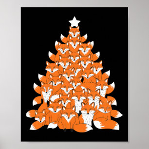 Fox Julgran Fox Julafton Träd Funny Fox Christm Poster