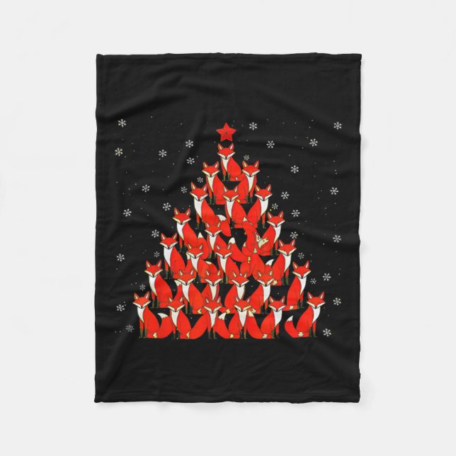 Fox Julgran Fox Julafton Träd Kvinnor &amp; Boys Fleecefilt (Framsidan)