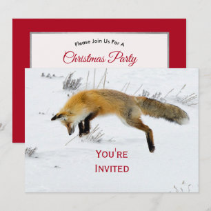 Fox Jumping Snö Photo jul Inbjudningar