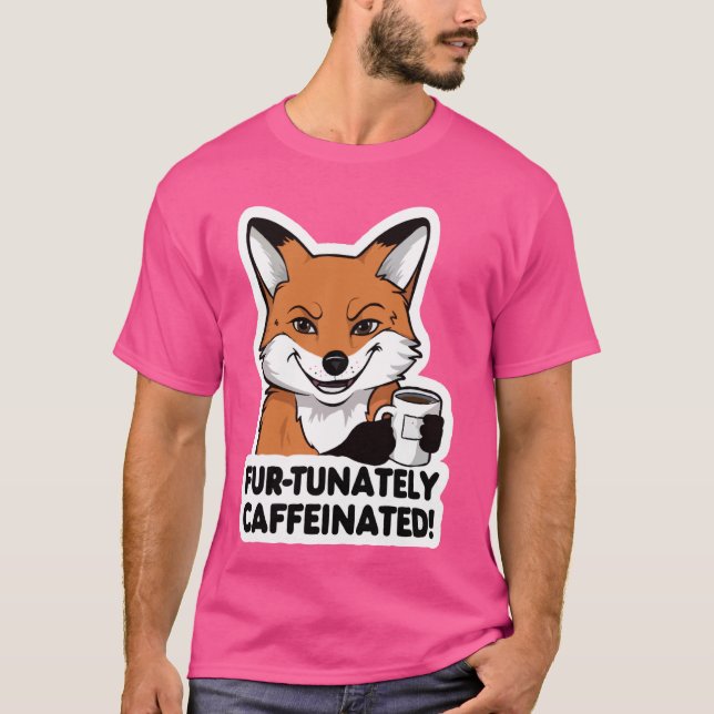 Fox-kaffe Älskare-koffein Fox-Mugg-kaffe T Shirt (Framsida)