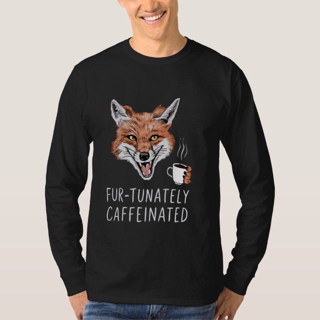 Fox-kaffe Älskare-koffein Fox-Mugg-kaffe T Shirt (Framsida)