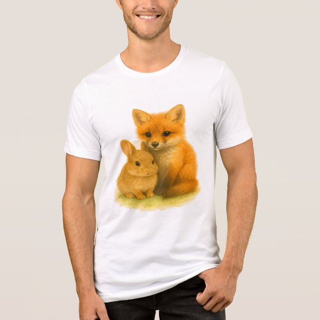Fox Kit & Bunny Buddies T Shirt (Framsida)
