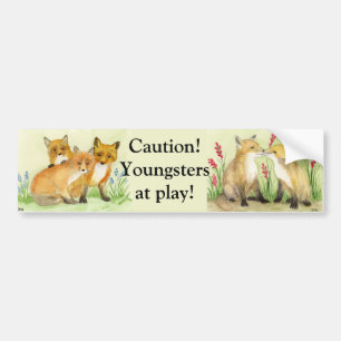 Fox Kits Bumper Sticker Bildekal