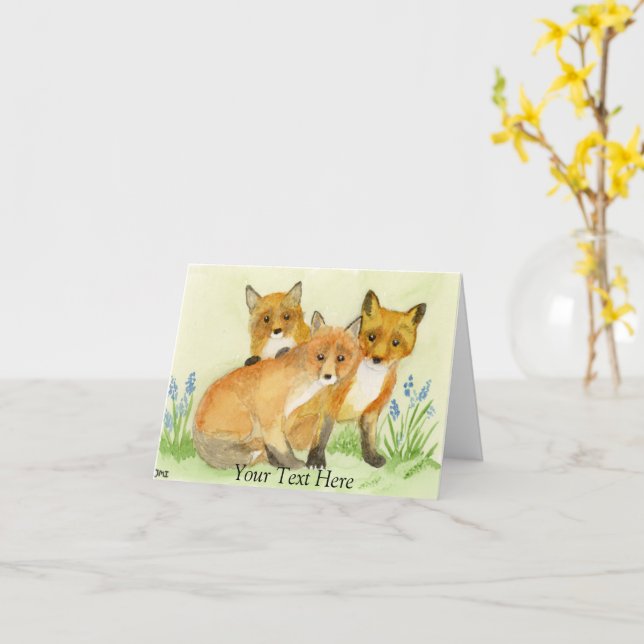 Fox Kits Kort (Gul blomma)