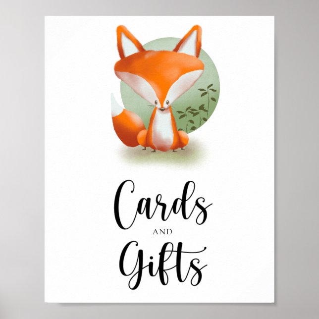 Fox - kort och gåvor - babydusch poster (Framsidan)
