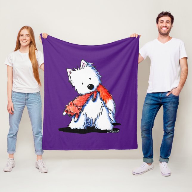 Fox Leksak Westie Terrier Fleecefilt (På plats)