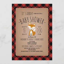 Fox Lumberjack Play Baby Shower-inbjudan Inbjudningar