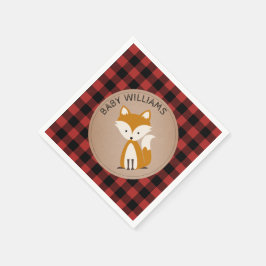 Fox Lumberjack Play Baby Shower Napkins Pappersservett