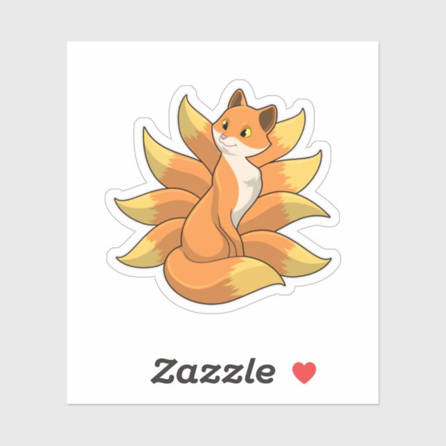 Fox med 9 Fox svan Klistermärken (Ark)