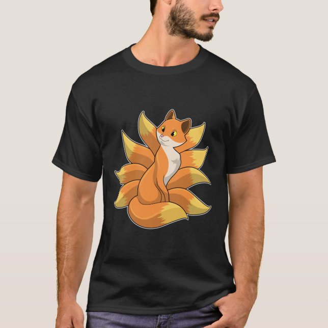 Fox med 9 Fox svan T Shirt (Framsida)