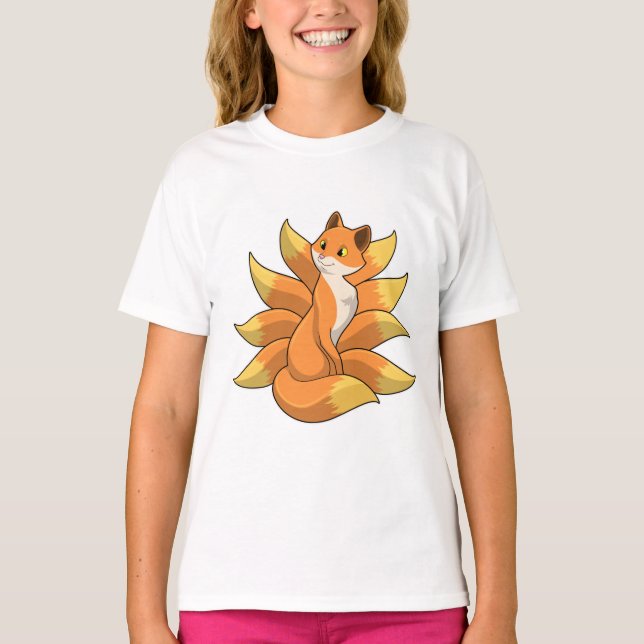 Fox med 9 Fox svan T Shirt (Framsida)