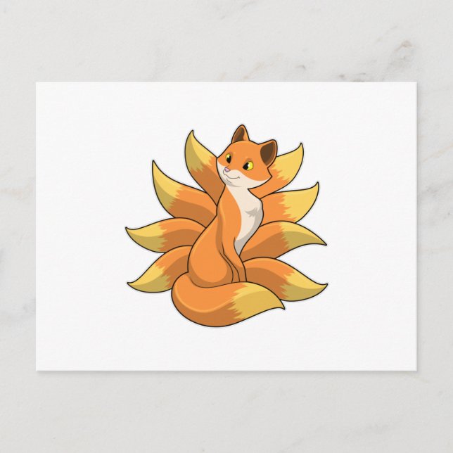 Fox med 9 Fox svan Vykort (Framsida)