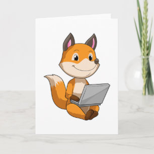 Fox med bärbar dator kort