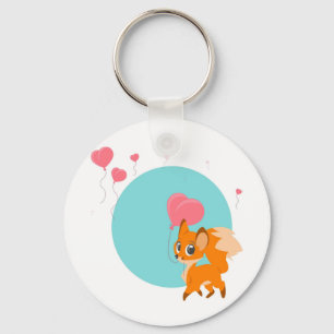 Fox med bubbelnyckelkedja nyckelring
