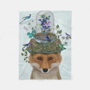 Fox med Butterfly Bell Burk Fleecefilt